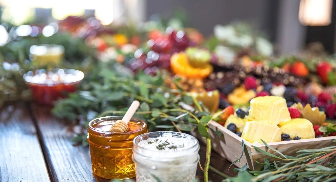 Charcuterie catering laid out for a corporate meeting