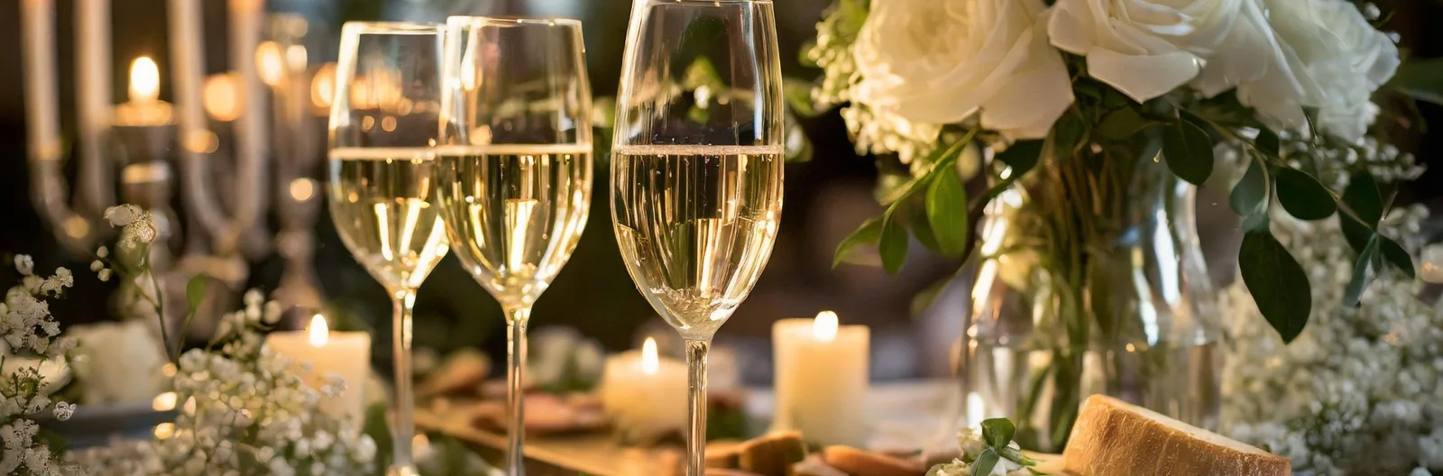 Charcuterie and champagne at a wedding